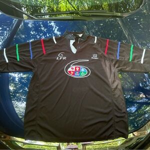 Red and Black Sports Jersey with Team Emblem